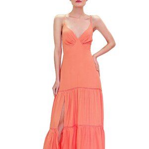 Maxi Dress Split Leg Orange